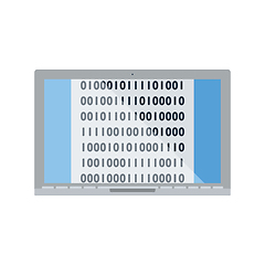 Image showing Laptop With Binary Code Icon