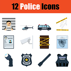 Image showing Set of police icons