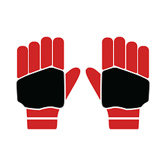 Image showing Pair of cricket gloves icon