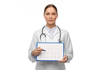 Image showing female doctor with cardiogram