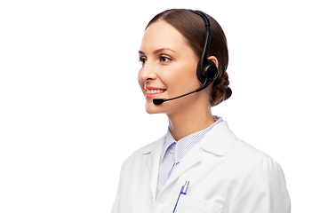 Image showing smiling female doctor with headset