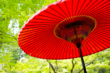 Image showing Traditional Japanese red umbrella