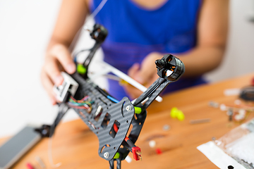 Image showing Flying Drone building