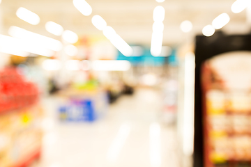 Image showing Supermarket or discount store blur background with bokeh