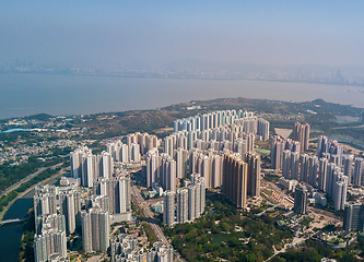 Image showing Aerial view of Hong Kong cityscape