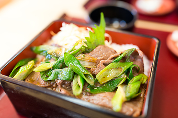 Image showing Roasted beef rice bowl