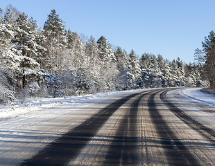 Image showing Winter forest road