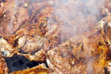 Image showing Cooking meat on the grill