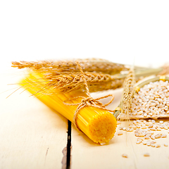 Image showing organic Raw italian pasta and durum wheat