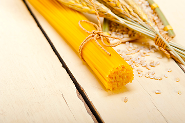 Image showing organic Raw italian pasta and durum wheat