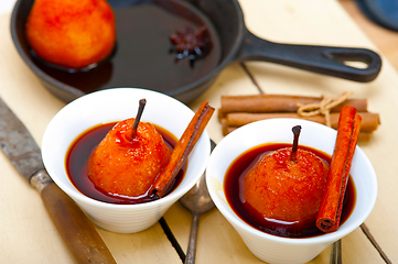 Image showing poached pears delicious home made recipe