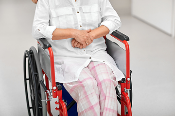 Image showing senior woman patient in wheelchair at hospital
