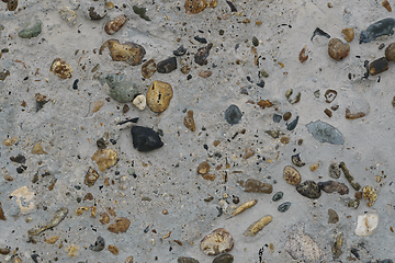 Image showing Texture of concrete with multicolored pebbles on the surface