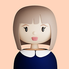 Image showing 3D cartoon avatar of pretty young woman