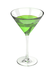 Image showing Green cocktail in a glass