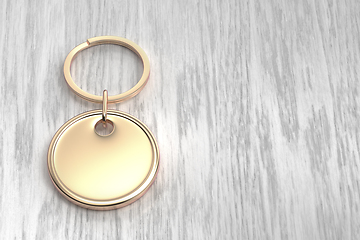 Image showing Rose gold round keychain