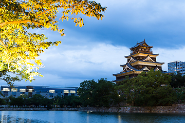 Image showing Hiroshima castle at night