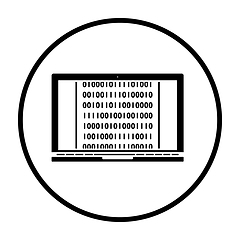 Image showing Laptop With Binary Code Icon