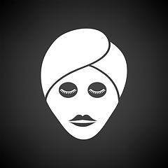 Image showing Woman Head With Moisturizing Mask Icon