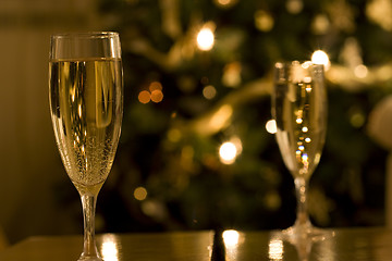 Image showing christmas champagne flutes