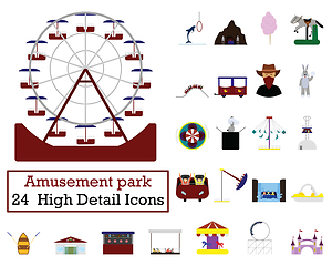 Image showing Amusement Park Icon Set