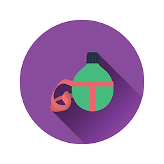Image showing Flat design icon of touristic flask 