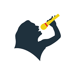 Image showing Karaoke womans silhouette icon