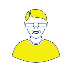 Image showing Man with 3d glasses icon