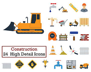 Image showing Set of 24  Construction Icons