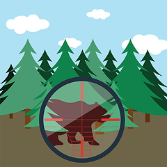 Image showing Hunting in fir forest