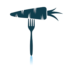 Image showing Diet Carrot On Fork Icon