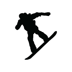 Image showing Snowboarder man silhouette