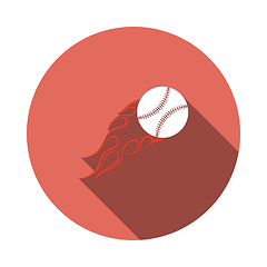 Image showing Baseball Fire Ball Icon