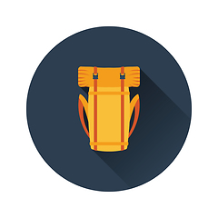 Image showing Flat design icon of camping backpack