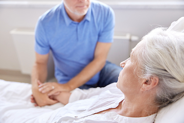 Image showing senior couple meeting at hospital ward