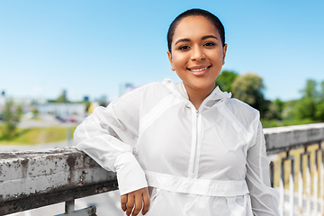 Image showing african american woman in sports clothes outdoors