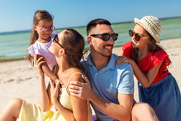 Image showing happy family on summer beach