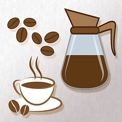 Image showing Fresh Coffee Cup Means Cafe And Restaurant Brewing