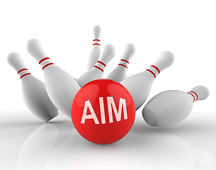 Image showing Bowling Aim Represents Aims Strike 3d Rendering