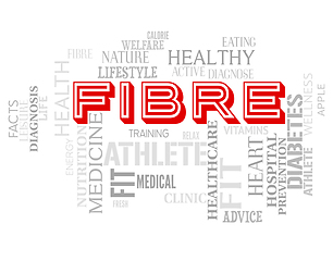 Image showing Fibre Words Represents Nutrition Health And Grain