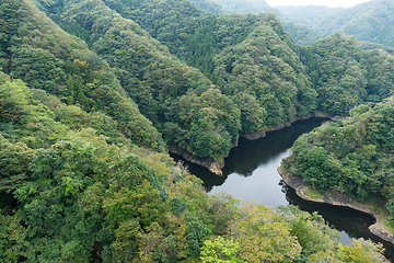 Image showing Ryujin large suspension bridge in Japan