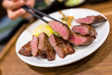 Image showing Grilled beef in restaurant 