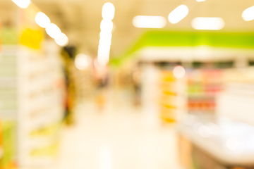 Image showing Supermarket blur background with bokeh