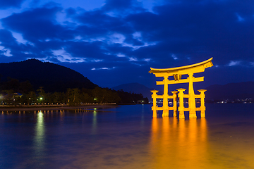 Image showing Itsukushima Shrine in Japan at night