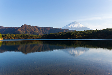 Image showing Lake saiko and mountain Fuji