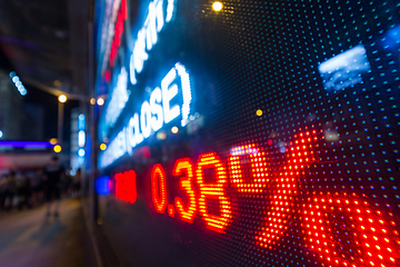 Image showing Stock market display in the street at night