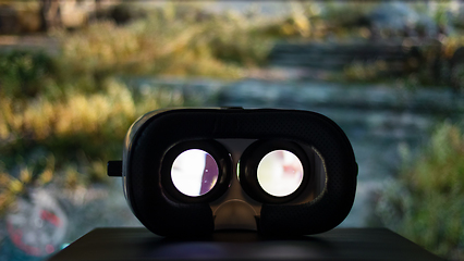 Image showing Virtual reality device playing movie inside