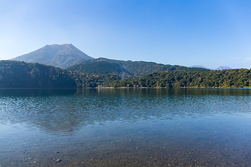 Image showing Mount Kirishima and lake