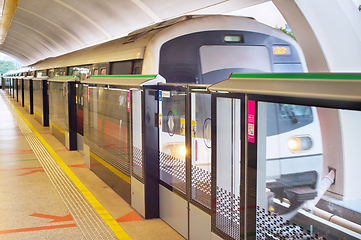 Image showing Train lrt subway station. Singapore