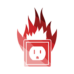 Image showing Electric outlet fire icon